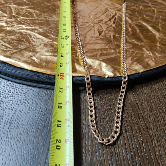 Ella Chain Strap Crossbody Bag, Faux cowhide. Gold Link Chain Strap. - Picture 9 of 9